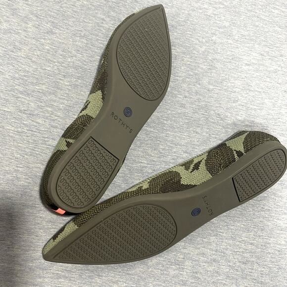 Rothys the point camuflaje green size 6.5 woman’s flat shoes - Picture 8 of 11